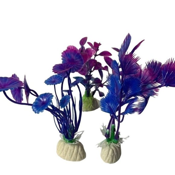 CNZ Fish Aquarium Underwater Treasure Plastic Plants Set Of 8